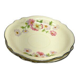 Fluffy Rose 2 Bread & Butter 6" Plates by Homer Laughlin Virginia Rose